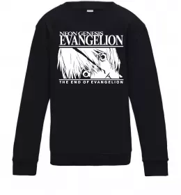 Детский Свитшот Neon genesis Evangelion Черный фото