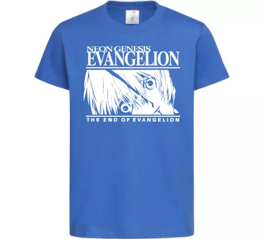 Дитяча футболка Neon genesis Evangelion Яскраво-синій фото