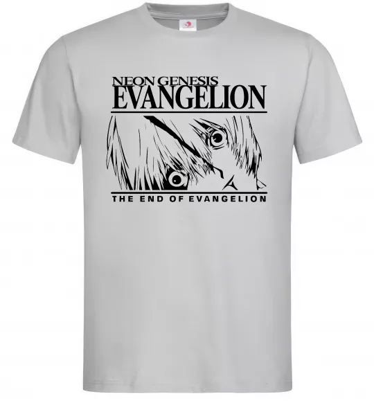 Мужская футболка Neon genesis Evangelion Серый фото