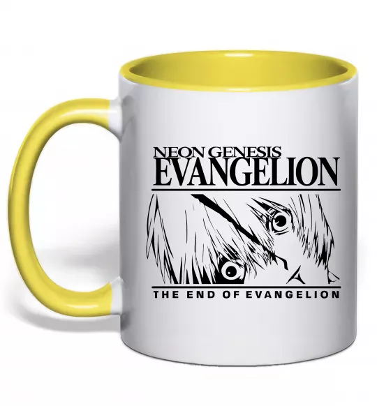 Чашка з кольоровою ручкою Neon genesis Evangelion Сонячно жовтий фото