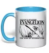 Чашка з кольоровою ручкою Neon genesis Evangelion Блакитний фото