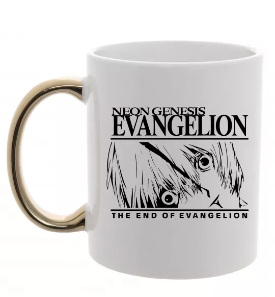Чашка з кольоровою ручкою Neon genesis Evangelion Золото фото