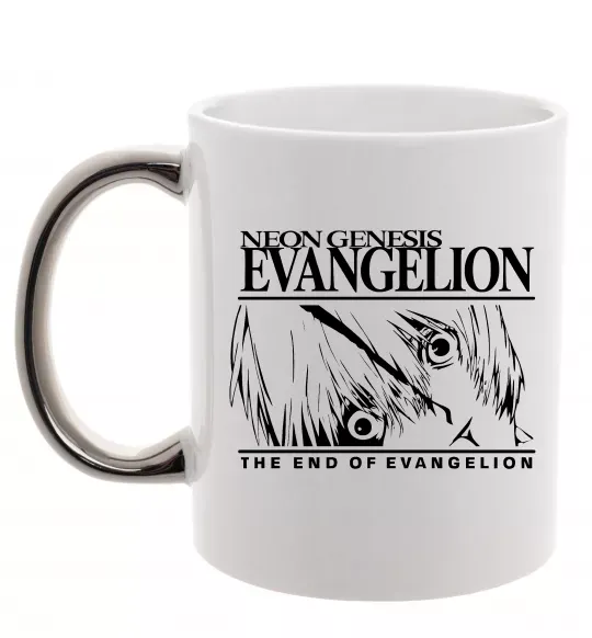 Чашка з кольоровою ручкою Neon genesis Evangelion Срібло фото