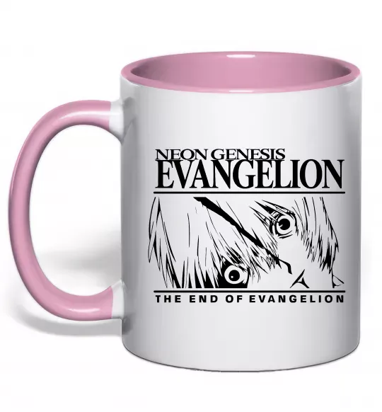 Чашка з кольоровою ручкою Neon genesis Evangelion Ніжно рожевий фото