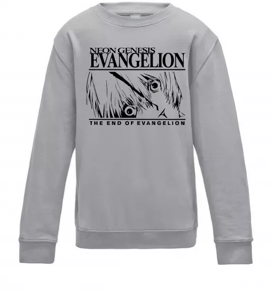 Детский Свитшот Neon genesis Evangelion Серый меланж фото