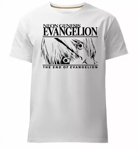 Мужская премиум футболка Neon genesis Evangelion Белый фото