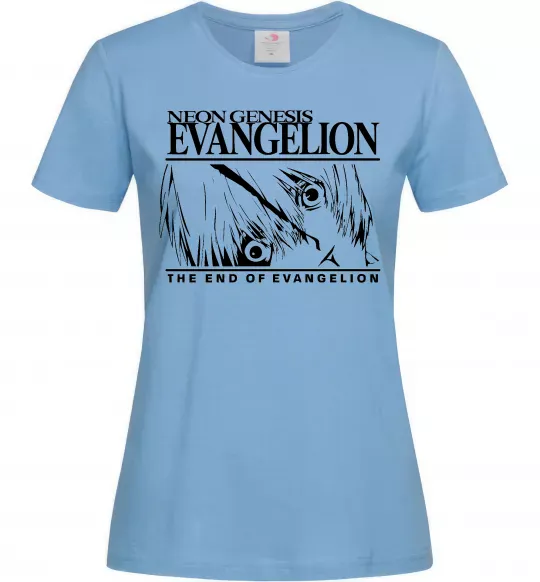 Женская футболка Neon genesis Evangelion Голубой фото