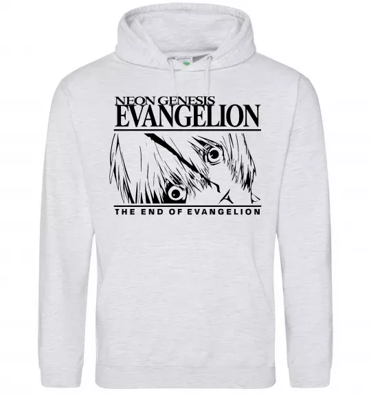 Женская толстовка (худи) Neon genesis Evangelion Серый меланж фото
