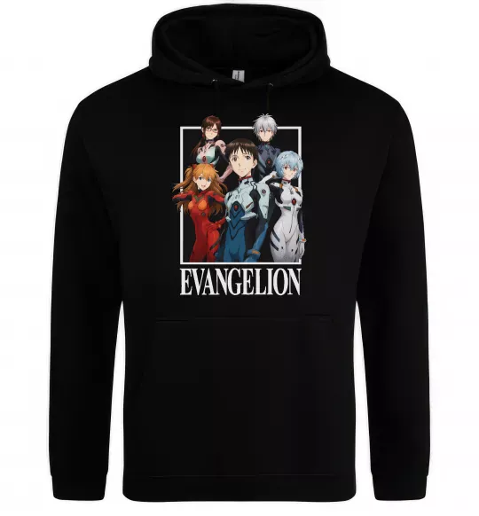 Женская толстовка (худи) Evangelion poster Черный фото