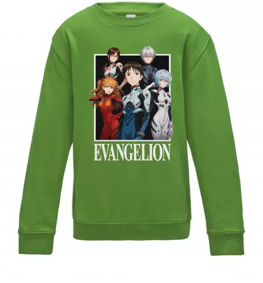 Дитячий світшот Evangelion poster Лаймовий фото