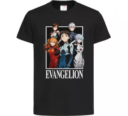 Детская футболка Evangelion poster Черный фото