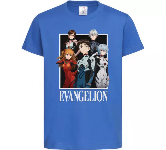 Детская футболка Evangelion poster Ярко-синий фото