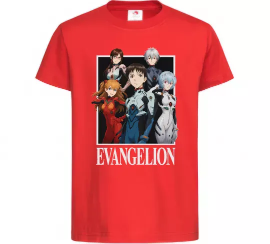 Детская футболка Evangelion poster Красный фото