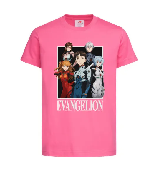 Детская футболка Evangelion poster Ярко-розовый фото