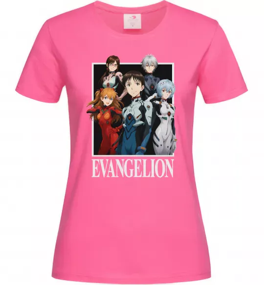 Жіноча футболка Evangelion poster Яскраво-рожевий фото