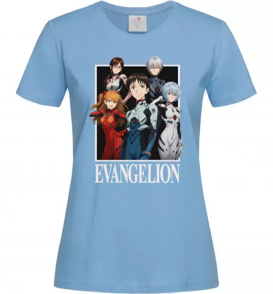 Жіноча футболка Evangelion poster Блакитний фото