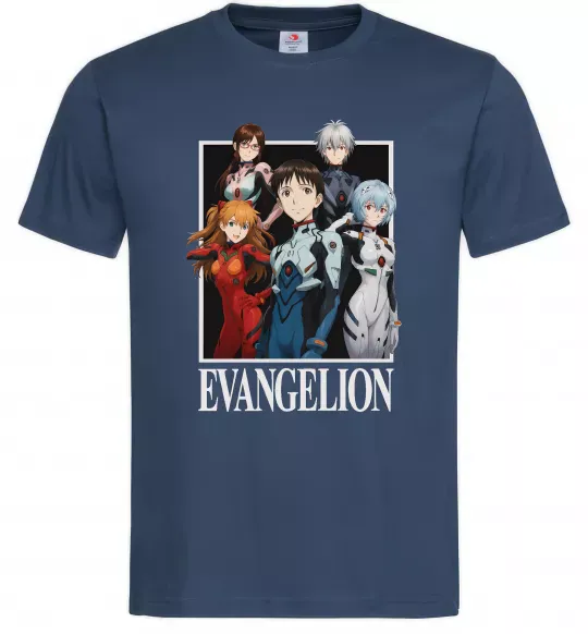 Чоловіча футболка Evangelion poster Темно-синій фото