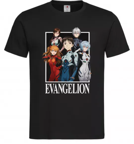 Чоловіча футболка Evangelion poster Чорний фото