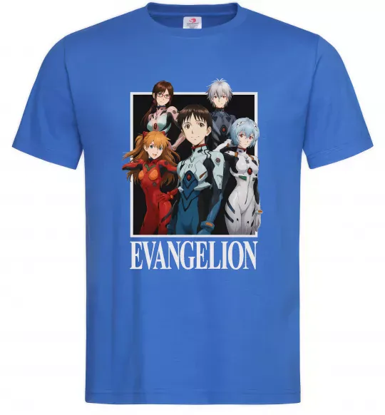 Чоловіча футболка Evangelion poster Яскраво-синій фото