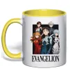 Чашка с цветной ручкой Evangelion poster Солнечно желтый фото