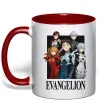 Чашка с цветной ручкой Evangelion poster Красный фото