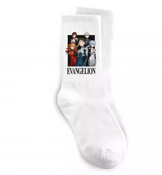 Носки Evangelion poster Белый фото