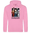 Женская толстовка (худи) Evangelion poster Розовый фото