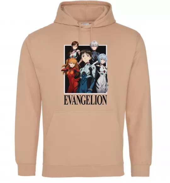 Женская толстовка (худи) Evangelion poster Песочный фото
