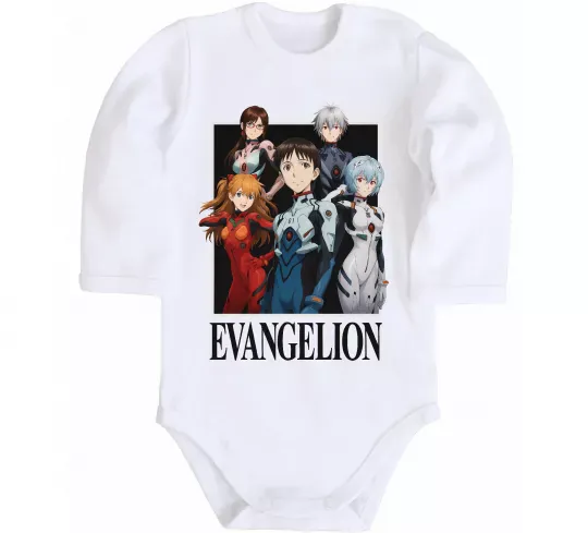 Дитячий бодік Evangelion poster Білий фото