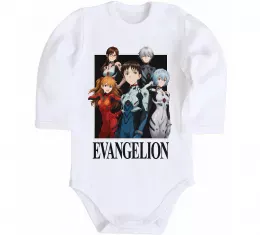 Дитячий бодік Evangelion poster Білий фото