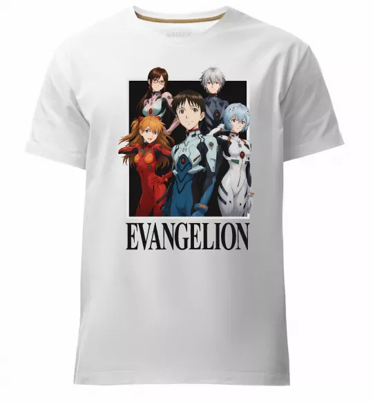Чоловіча преміум футболка Evangelion poster Білий фото