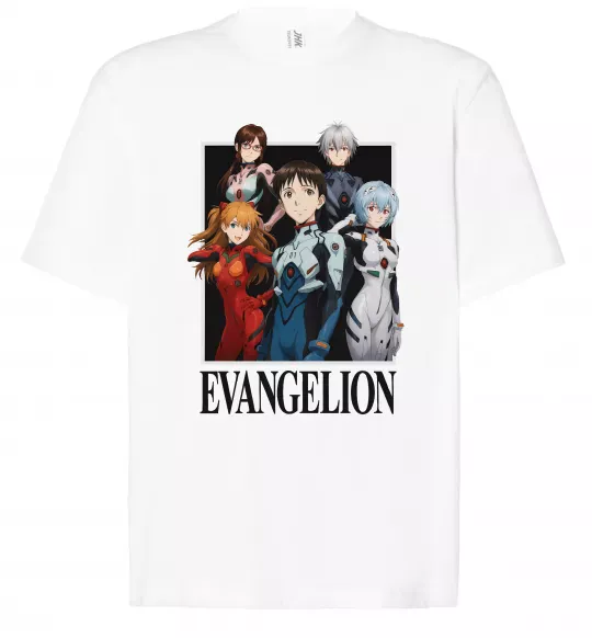 Футболка Оверсайз Evangelion poster Белый фото