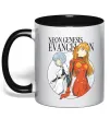 Чашка с цветной ручкой Evangelion neon genesis Черный фото