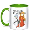 Чашка с цветной ручкой Evangelion neon genesis Лаймовый фото