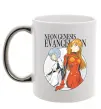 Чашка с цветной ручкой Evangelion neon genesis Серебро фото
