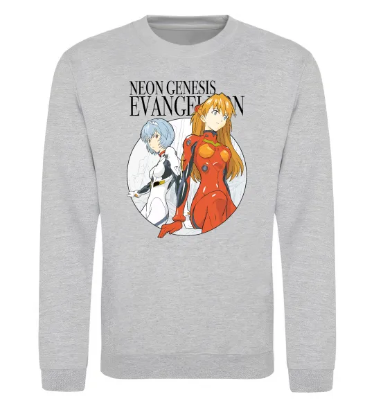 Світшот Evangelion neon genesis Сірий меланж фото