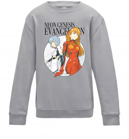 Дитячий світшот Evangelion neon genesis Сірий меланж фото
