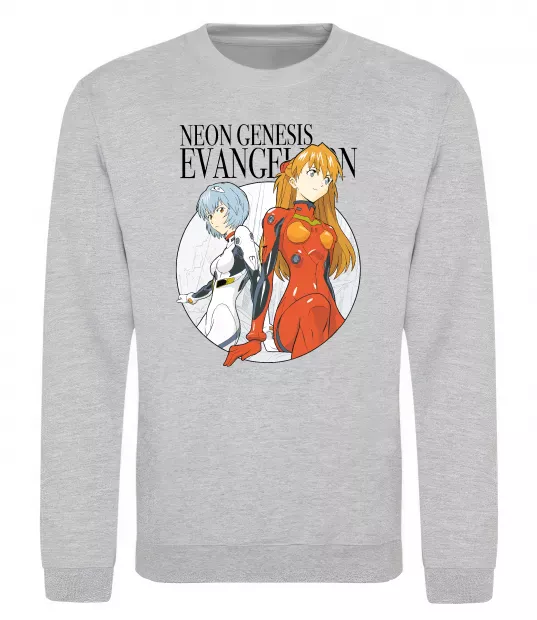 Світшот Evangelion neon genesis Сірий меланж фото