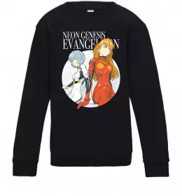 Детский Свитшот Evangelion neon genesis Черный фото