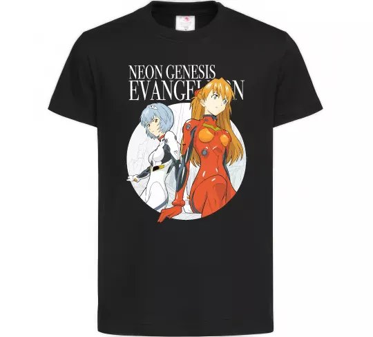 Дитяча футболка Evangelion neon genesis Чорний фото