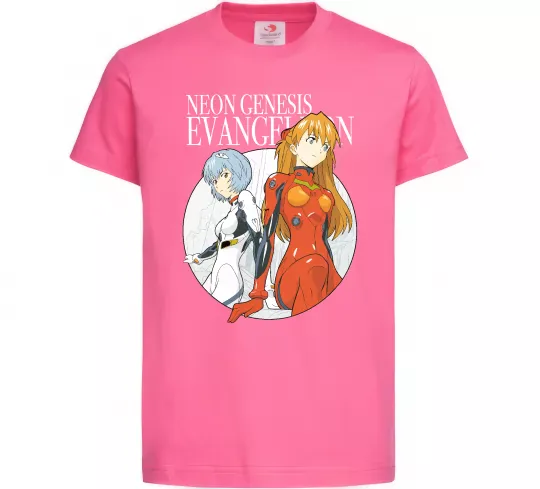 Дитяча футболка Evangelion neon genesis Яскраво-рожевий фото