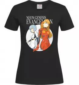 Жіноча футболка Evangelion neon genesis Чорний фото