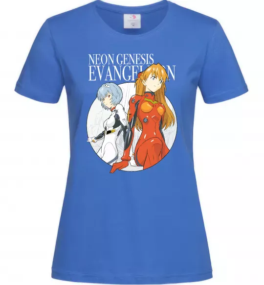Жіноча футболка Evangelion neon genesis Яскраво-синій фото