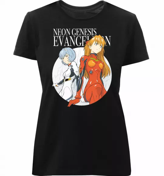 Жіноча преміум футболка Evangelion neon genesis Чорний фото