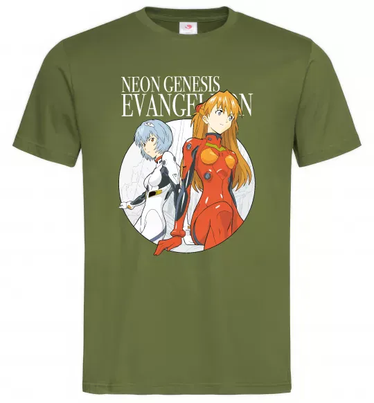 Мужская футболка Evangelion neon genesis Оливковый фото