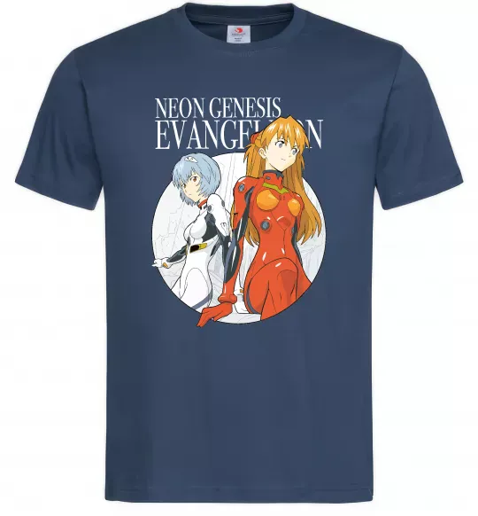 Мужская футболка Evangelion neon genesis Темно-синий фото