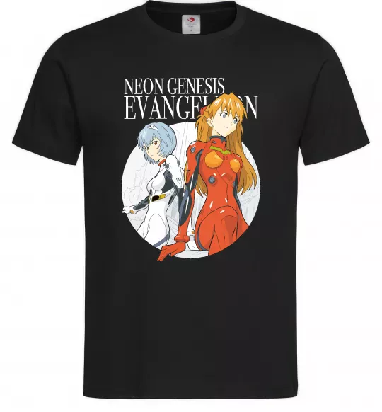 Мужская футболка Evangelion neon genesis Черный фото