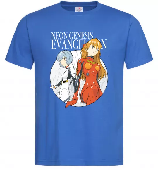 Мужская футболка Evangelion neon genesis Ярко-синий фото