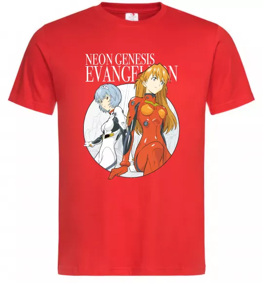 Мужская футболка Evangelion neon genesis Красный фото