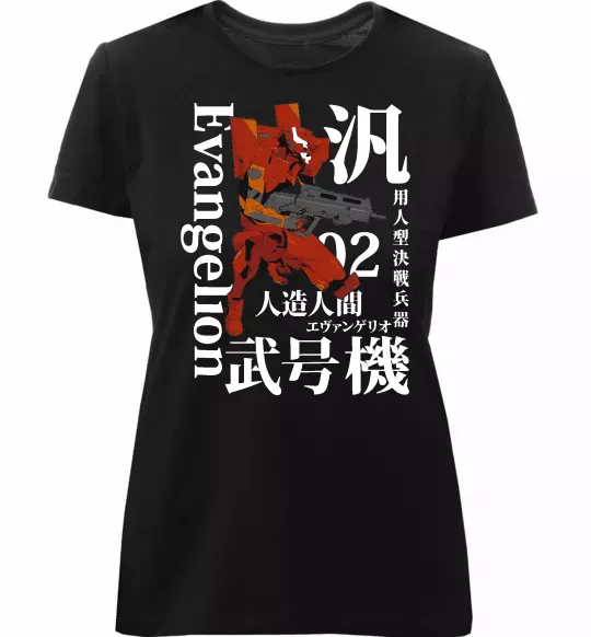 Женская премиум футболка Eva-02 Черный фото